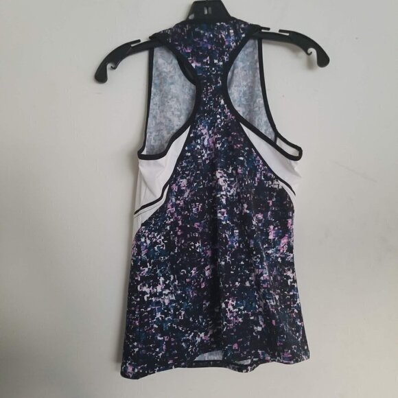 Tail Racerback Abstract Print Mesh Front Tank Top - Picture 3 of 11